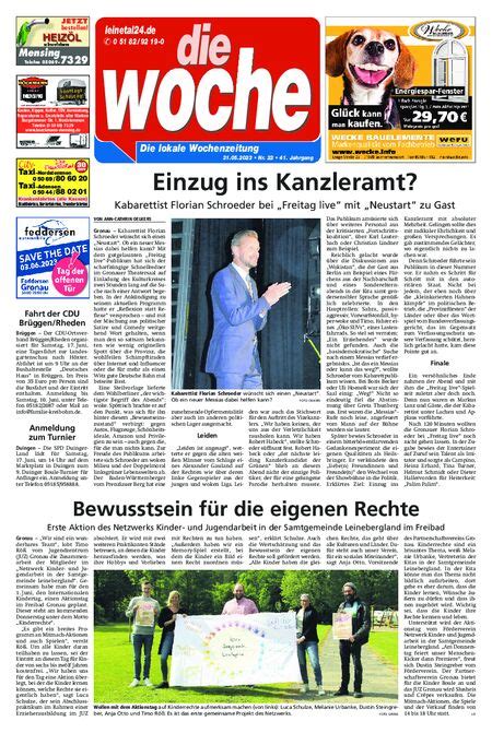 für die Woche vom 24.06. bis 28.06.2024 Montag Dienstag.